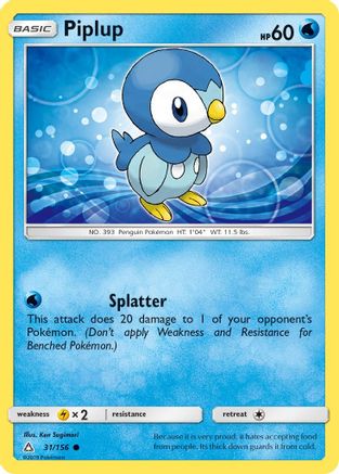Piplup (31) (31) 031 - Reverse Holofoil SM Ultra Prism - Common