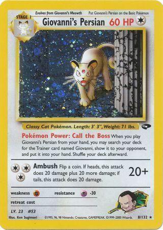 Giovanni's Persian 008 - Unlimited Holofoil Gym Challenge - Holo Rare