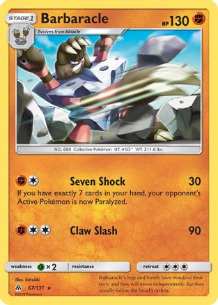 Barbaracle SM Forbidden Light - Rare