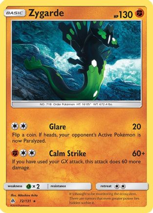Zygarde (72)/131 - Reverse Holofoil SM Forbidden Light - Rare