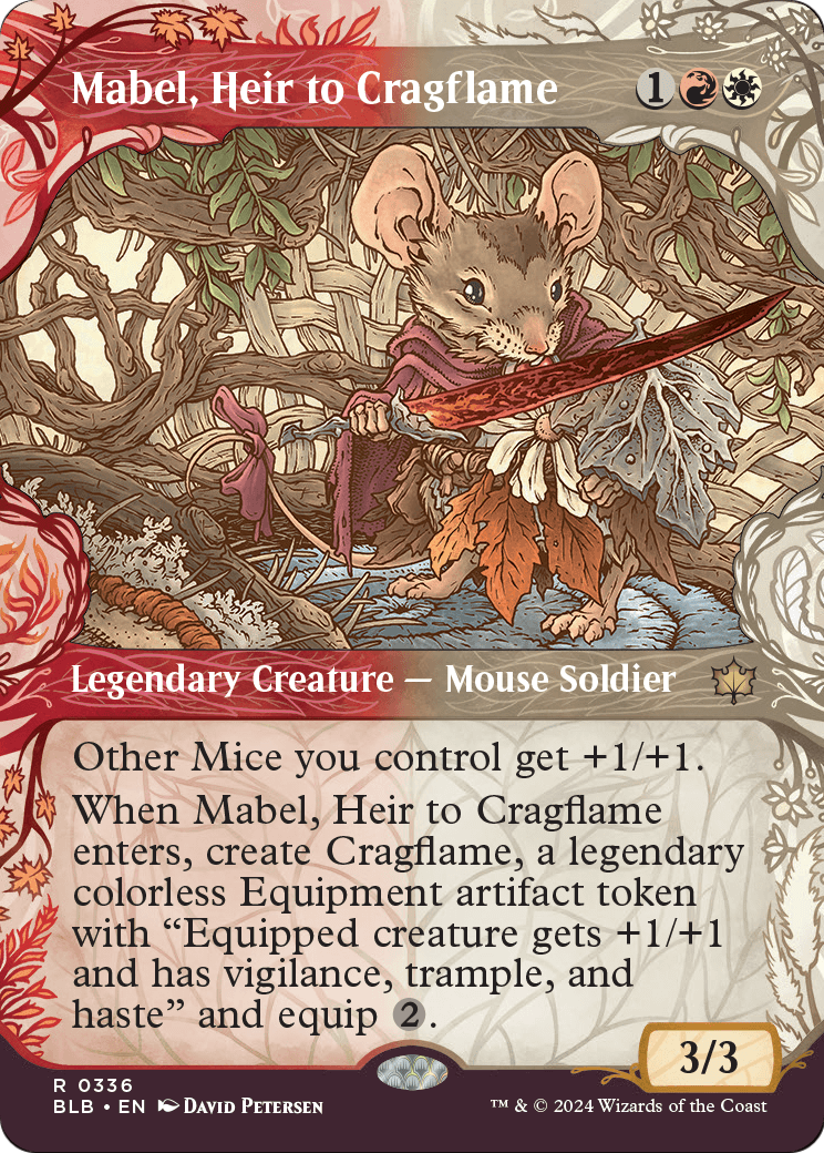 Mabel, Heir to Cragflame (Showcase) (BLB-336) - Bloomburrow: (Showcase) (Borderless) Foil