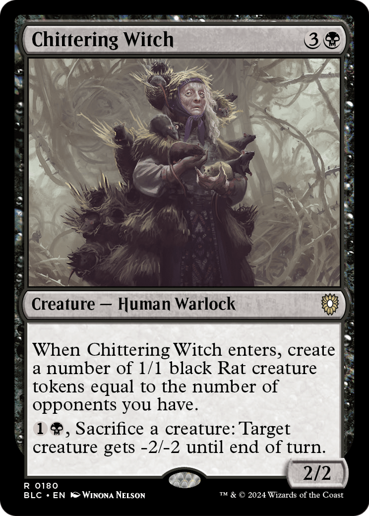 Chittering Witch (BLC-180) - Bloomburrow Commander
