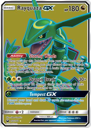 Rayquaza GX (Full Art) - Holofoil SM Celestial Storm - Ultra Rare