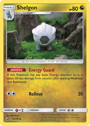 Shelgon 043 - Reverse Holofoil Dragon Majesty - Uncommon