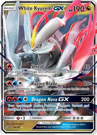 White Kyurem GX/70 - Holofoil Dragon Majesty - Ultra Rare