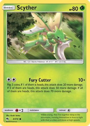 Scyther 003 - Reverse Holofoil SM Lost Thunder - Common