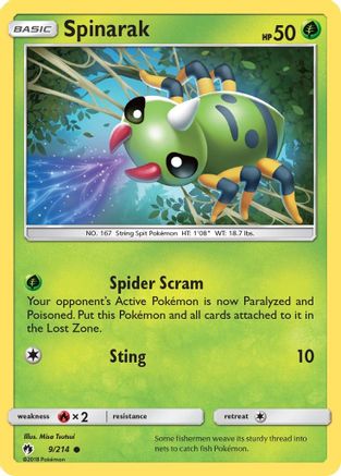 Spinarak - Reverse Holofoil SM Lost Thunder - Common