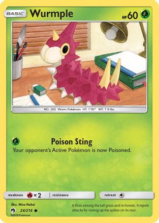 Wurmple (24) (24) 024/214 - Reverse Holofoil SM Lost Thunder - Common