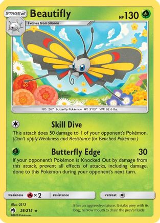 Beautifly - Reverse Holofoil SM Lost Thunder - Rare