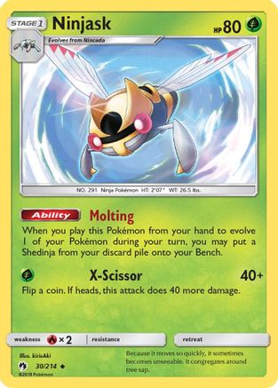 Ninjask 030 - Reverse Holofoil SM Lost Thunder - Uncommon