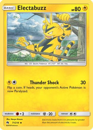Electabuzz - Reverse Holofoil SM Lost Thunder - Uncommon
