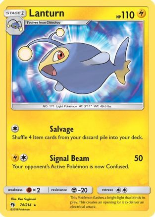 Lanturn - Reverse Holofoil SM Lost Thunder - Rare