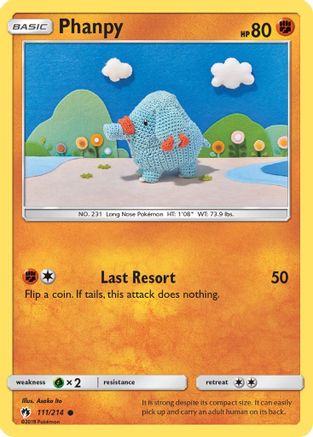 Phanpy 111 - Reverse Holofoil SM Lost Thunder - Common