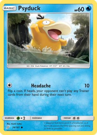 Psyduck 026 - Reverse Holofoil SM Team Up - Common