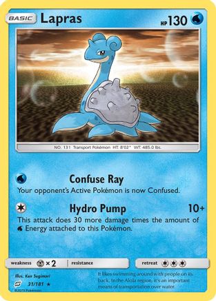 Lapras 031 - Reverse Holofoil SM Team Up - Rare