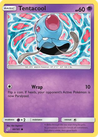 Tentacool 060 - Reverse Holofoil SM Team Up - Common
