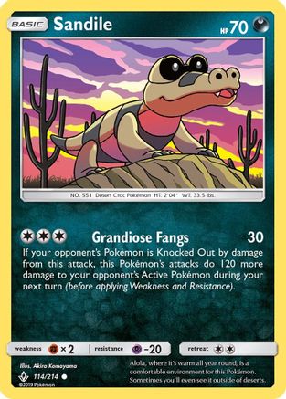Sandile (114) - Reverse Holofoil SM Unbroken Bonds - Common