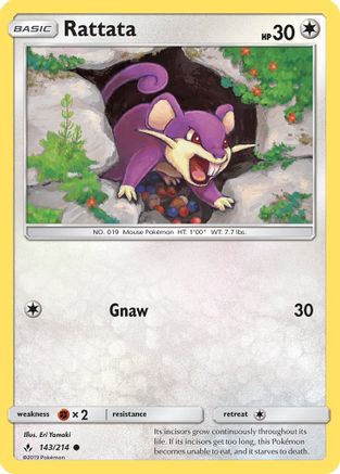 Rattata 143 - Reverse Holofoil SM Unbroken Bonds - Common