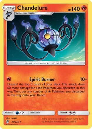Chandelure/236 - Reverse Holofoil SM Unified Minds - Holo Rare