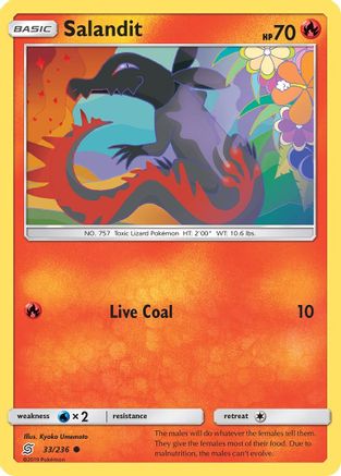 Salandit (33) (33) 033/236 - Reverse Holofoil SM Unified Minds - Common