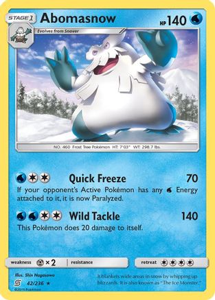 Abomasnow - Reverse Holofoil SM Unified Minds - Rare