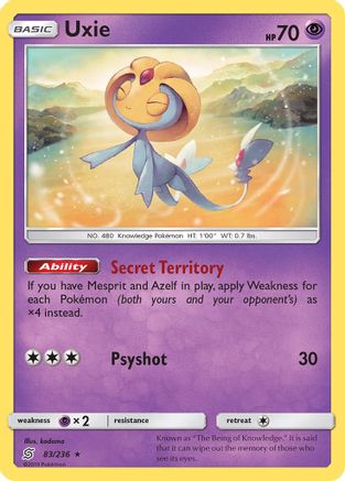 Uxie/236 - Holofoil SM Unified Minds - Holo Rare