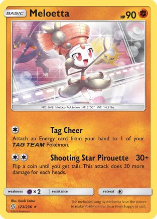Meloetta 123 - Reverse Holofoil SM Unified Minds - Rare