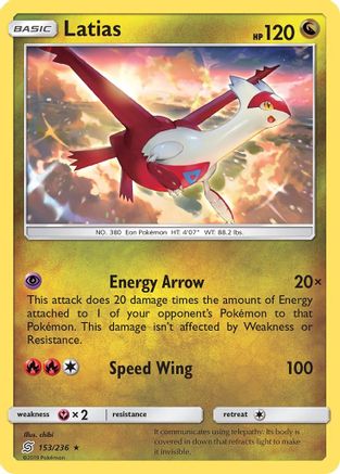 Latias 153 - Reverse Holofoil SM Unified Minds - Rare