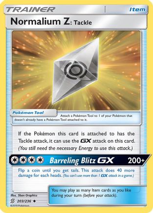 Normalium Z: Tackle - Reverse Holofoil SM Unified Minds - Uncommon