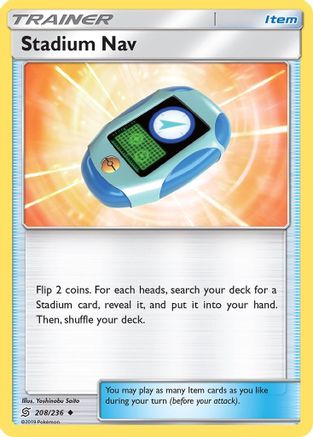 Stadium Nav 208 - Reverse Holofoil SM Unified Minds - Uncommon