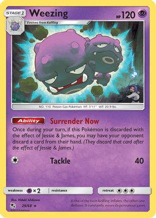 Weezing 029 - Reverse Holofoil Hidden Fates - Rare