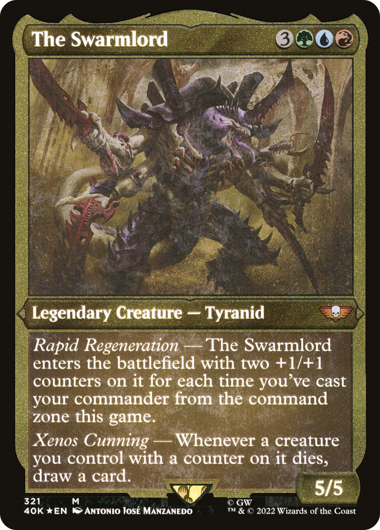 The Swarmlord (Display Commander) (Foil Etched) - Thick Stock (40K-321) - Warhammer 40,000 Commander Foil