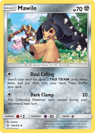 Mawile 140 - Reverse Holofoil SM Cosmic Eclipse - Uncommon