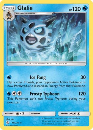 Glalie - Reverse Holofoil SM Cosmic Eclipse - Rare