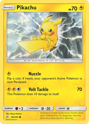 Pikachu 066 - Reverse Holofoil SM Cosmic Eclipse - Common