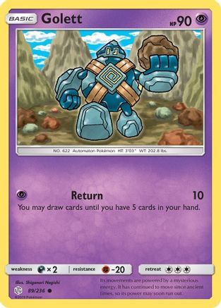 Golett 089 - Reverse Holofoil SM Cosmic Eclipse - Common
