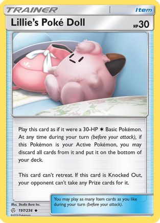 Lillie's Poke Doll 197 - Reverse Holofoil SM Cosmic Eclipse - Uncommon