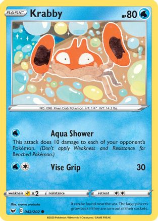 Krabby (042) (042) 042 - Reverse Holofoil SWSH01 Sword & Shield Base Set - Common