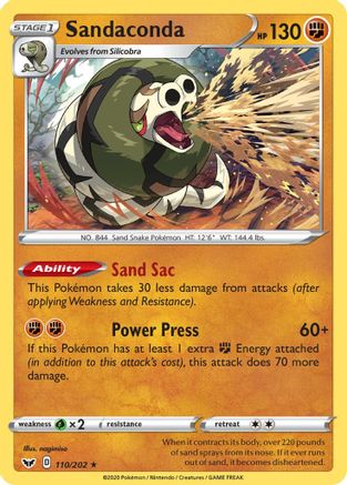 Sandaconda (110) (110) 110 - Holofoil SWSH01 Sword & Shield Base Set - Holo Rare