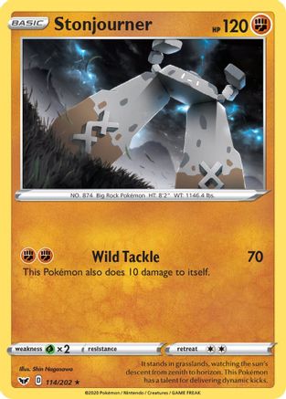 Stonjourner/202 - Reverse Holofoil SWSH01 Sword & Shield Base Set - Rare
