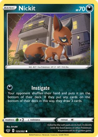 Nickit 125 - Reverse Holofoil SWSH01 Sword & Shield Base Set - Common