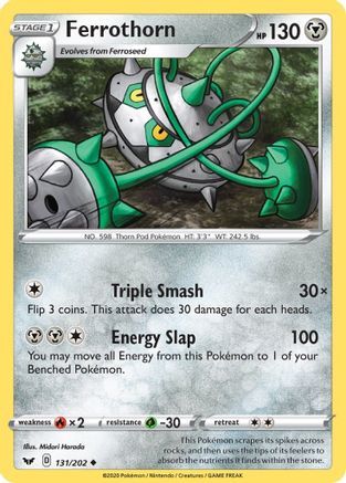 Ferrothorn 131 - Reverse Holofoil SWSH01 Sword & Shield Base Set - Uncommon