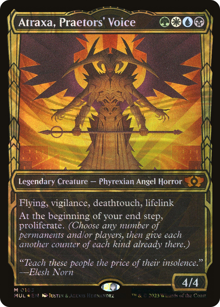 Atraxa, Praetors' Voice (Halo Foil) (MUL-163) - Multiverse Legends: (Showcase) Foil