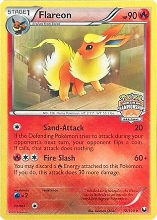 Flareon - 12/108 (Regional Championships)/108 - Reverse Holofoil League & Championship Cards - Promo