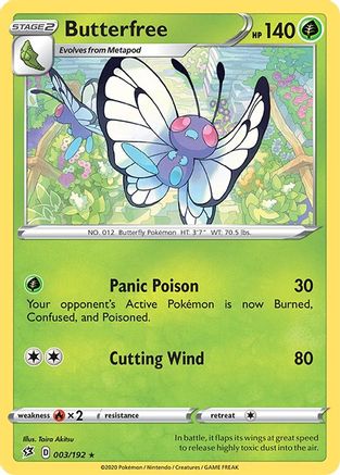 Butterfree 003 - Holofoil SWSH02 Rebel Clash - Rare