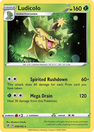 Ludicolo 009 - Reverse Holofoil SWSH02 Rebel Clash - Rare