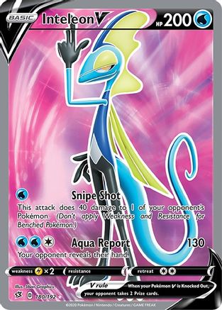 Inteleon V (Full Art) 180 - Holofoil SWSH02 Rebel Clash - Ultra Rare
