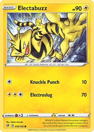 Electabuzz 058 SWSH02 Rebel Clash - Common