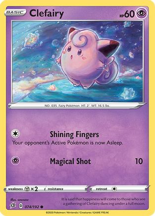 Clefairy 074 - Reverse Holofoil SWSH02 Rebel Clash - Common