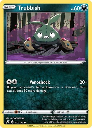 Trubbish 117 - Reverse Holofoil SWSH02 Rebel Clash - Common
